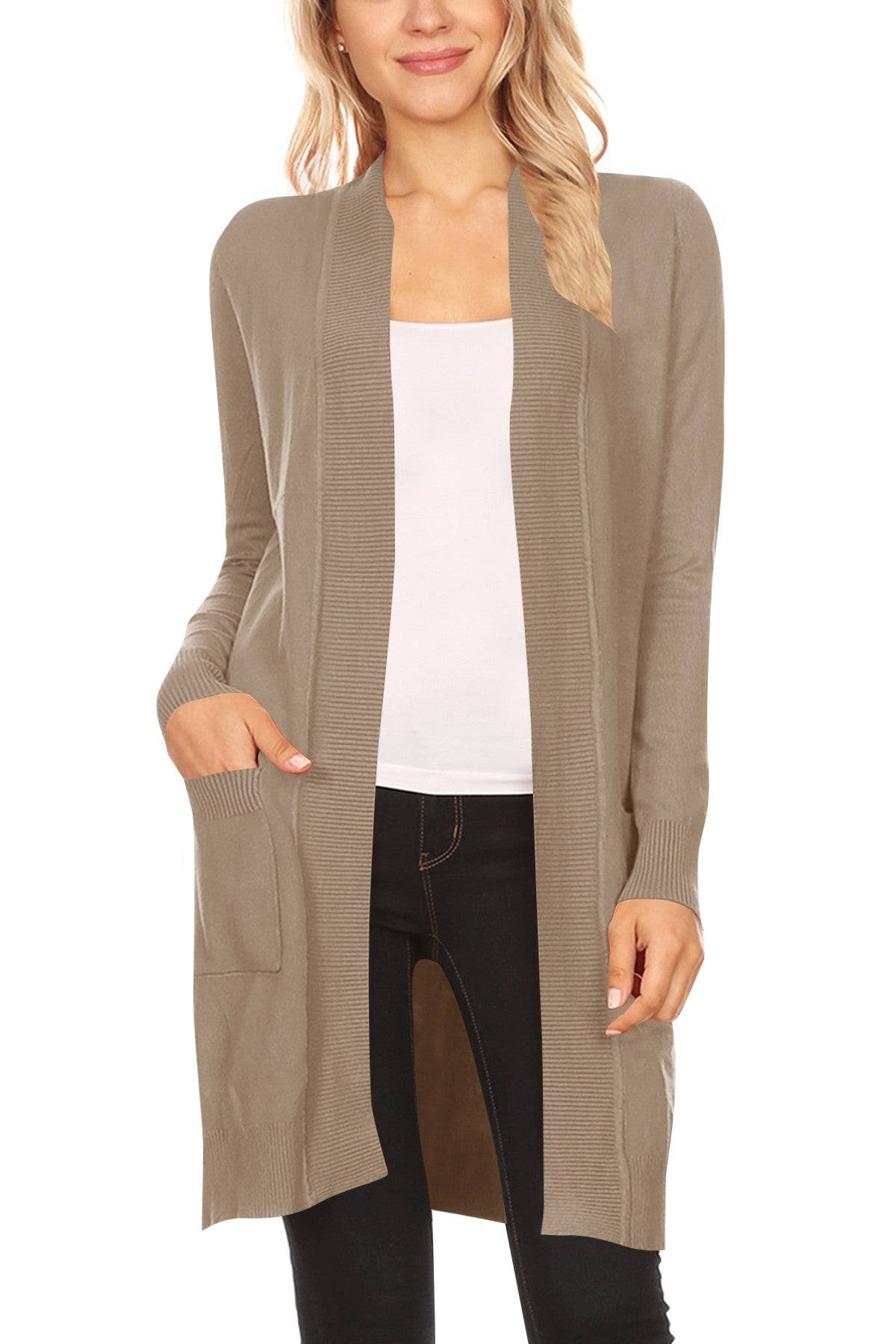 Curvy Camel Knit Long Body Cardigan