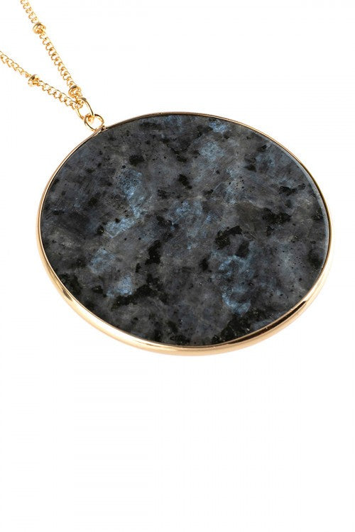 Circle Stone Pendant Necklace