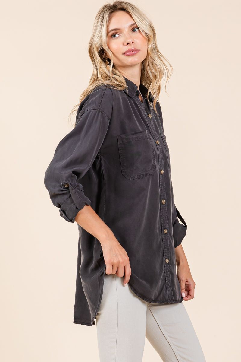 Charcoal Long Sleeve Button Down