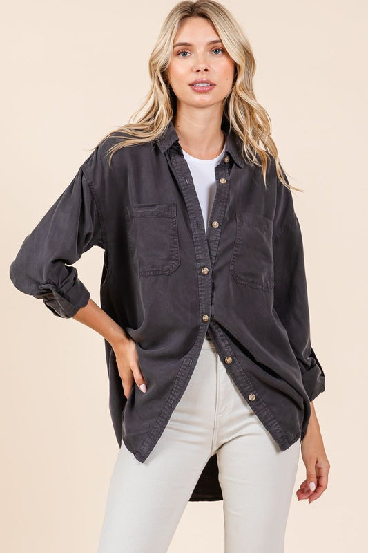 Charcoal Long Sleeve Button Down