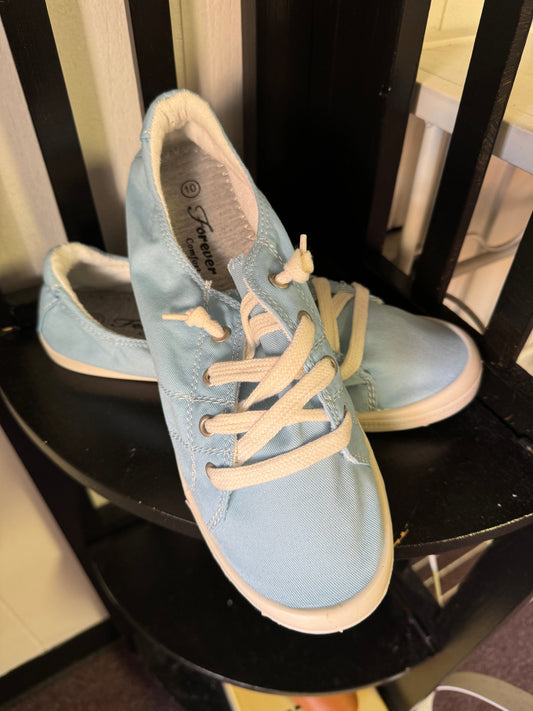 Light Blue Pull on Sneakers