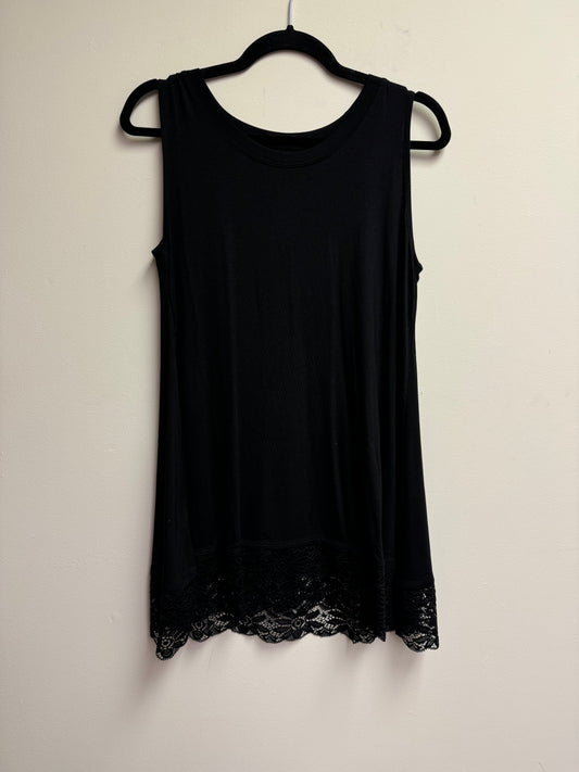 Black Lace Bottom Tunic Tank