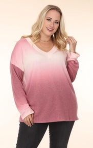 Curvy ombré long sleeve tee